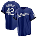 Los Angeles Dodgers #42 Jackie Robinson Royal AmberGomez City Connect Replica Player Jersey