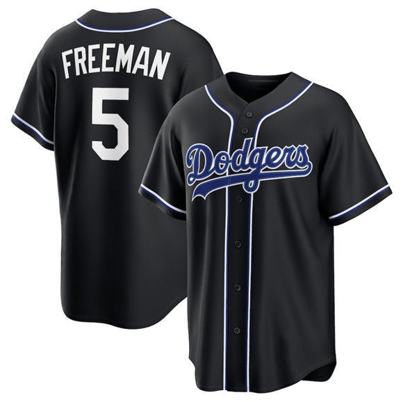 Los Angeles Dodgers #5 Freddie Freeman 2026 Black AmberGomez Out Stitched Jersey