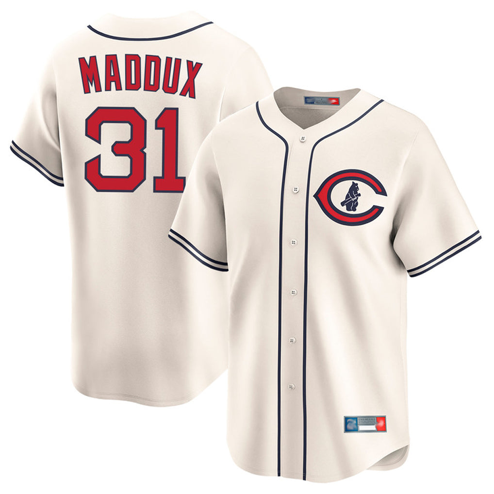Chicago Cubs #31 Greg Maddux Player Cream AmberGomez Field of Dreams Limited Home Game Stitched Jerseys