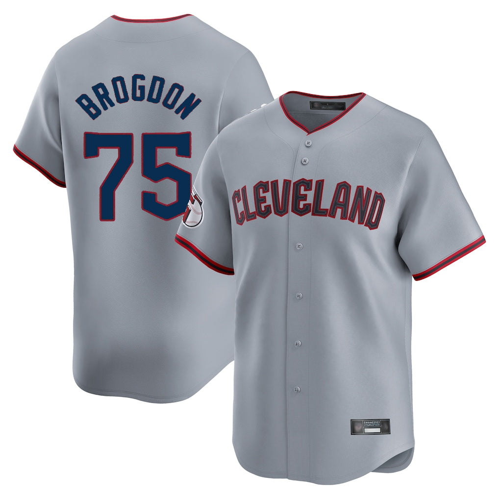 Cleveland Guardians #75 Connor Brogdon Player Gray AmberGomez Road Limited Home Game Stitched Jerseys
