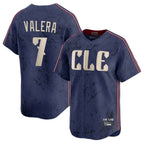 Cleveland Guardians #7 George Valera Player Navy AmberGomez City Connect Limited Home Stitched Jerseys