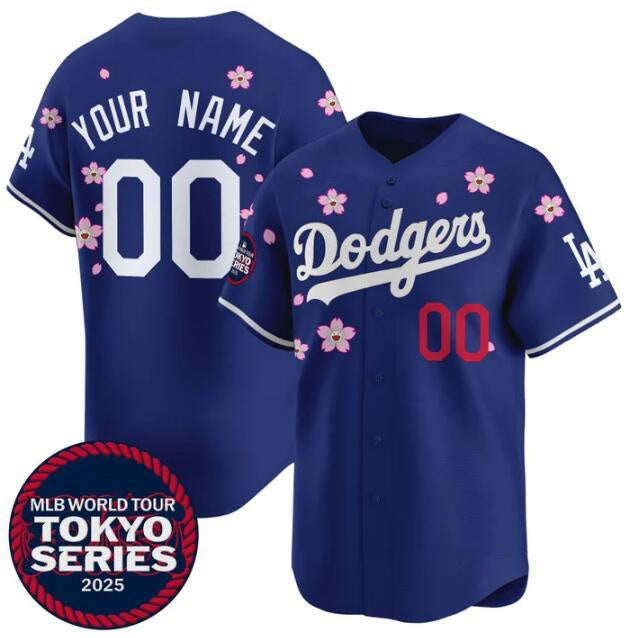 Custom Los Angeles Dodgers Active Player Royal AmberGomez 2025 Tokyo Series Limited Stitched Jersey
