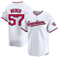 Cleveland Guardians #57 Shane Bieber White AmberGomez Home Limited Stitched Jersey
