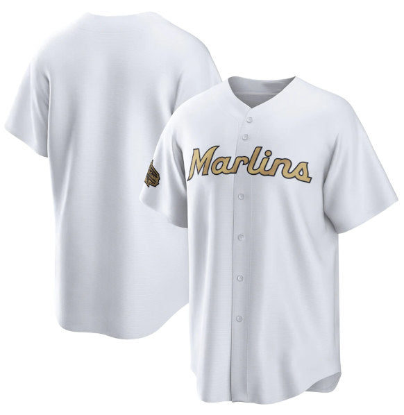 Miami Marlins Blank White AmberGomez 2022 All-Star Cool Base Stitched Jersey