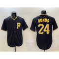 Pittsburgh Pirates #24 Barry Bonds Black AmberGomez Cool Base Stitched Jersey