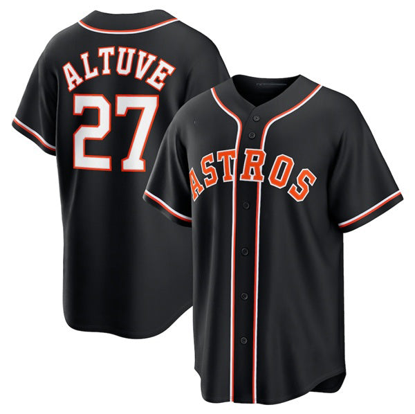 Houston Astros #27 Jose Altuve 2026 Black AmberGomez Out Stitched Jersey