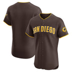 San Diego Padres Brown AmberGomez Road Vapor Premier Elite Patch Jersey