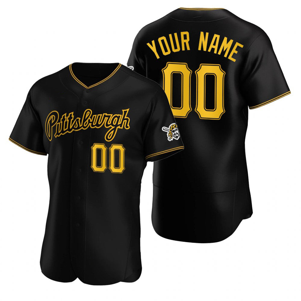 Custom Pittsburgh Pirates Black AmberGomez Stitched Flex Base Jersey