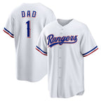 Texas Rangers #1 Dad Home White AmberGomez Replica Jersey
