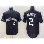 San Francisco Giants #2 Willy Adames Black AmberGomez 'Gothic Fog Edition' Vapor Premier Limited Stitched Jersey