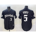 Philadelphia Phillies #5 Bryson Stott Black AmberGomez Gothic Vapor Limited Stitched Jersey