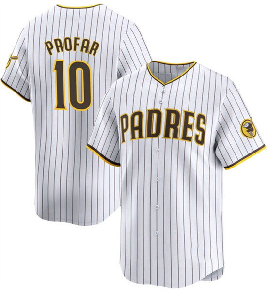 San Diego Padres #10 Jurickson Profar White AmberGomez 2024 Home Limited Stitched Jersey