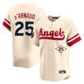 Los Angeles Angels #25 Travis d'Arnaud Player Cream AmberGomez City Connect Limited Home Stitched Jerseys