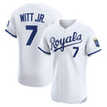 Kansas City Royals #7 Bobby Witt Jr. White AmberGomez Home Elite Player Jersey