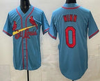 St Louis Cardinals #0 Masyn Winn Blue AmberGomez Cool Base Jersey