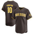 San Diego Padres #10 Jurickson Profar Brown AmberGomez 2024 Away Limited Stitched Jersey