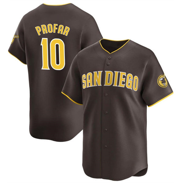 San Diego Padres #10 Jurickson Profar Brown AmberGomez 2024 Away Limited Stitched Jersey