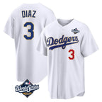 Los Angeles Dodgers #3 Edwin D¨ªaz Player Gold White AmberGomez World Series World Series 2026 Collection Stadium Limited Stitched Jerseys