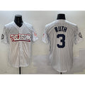 New York Yankees #3 Babe Ruth White AmberGomez Bronx Graffiti Vapor Limited Stitched Jersey