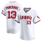 Los Angeles Angels #13 Drew Pomeranz Player White AmberGomez T-shirt Home Limited Stitched Jerseys