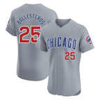 Chicago Cubs #25 Moises Ballesteros Player Gray AmberGomez Road Limited Elite Home Stitched Jerseys