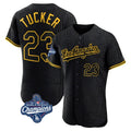 Los Angeles Dodgers #23 Kyle Tucker Player Black AmberGomez World Series Meet Snake Skin City Limited Elite Home Stitched Jerseys