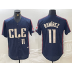Cleveland Guardians #11 Jose Ramirez Number Navy AmberGomez 2024 City Connect Limited Stitched Jersey