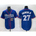 Toronto Blue Jays #27 Vladimir Guerrero Jr Blue AmberGomez Cool Base Stitched Jerseys