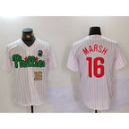 Philadelphia Phillies #16 Brandon Marsh White Green AmberGomez Cool Base Stitched Jerseys