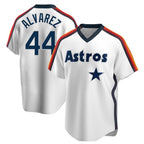 Houston Astros #44 Yordan Alvarez Player White AmberGomez Cooperstown Collection T-shirt Stitched Jerseys