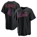 New York Mets #4 Francisco Alvarez Black AmberGomez Alternate Replica Jersey