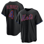New York Mets #4 Francisco Alvarez Black AmberGomez Alternate Replica Jersey