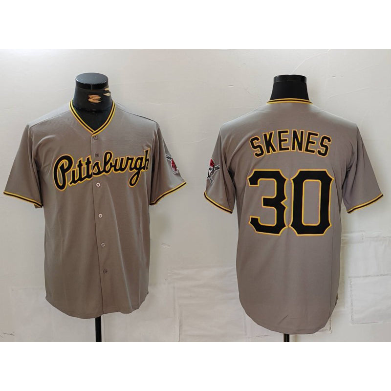 Pittsburgh Pirates #30 Paul Skenes Grey AmberGomez Stitched Jersey