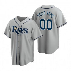 Custom Tampa Bay Rays Gray AmberGomez 2020 Stitched Cool Base Road Jersey