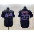 New York Mets #27 Mark Vientos Black AmberGomez Cool Base Stitched Jersey