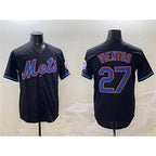 New York Mets #27 Mark Vientos Black AmberGomez Cool Base Stitched Jersey