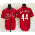 Cincinnati Reds #44 Elly De La Cruz Red AmberGomez With Patch Cool Base Stitched Jersey