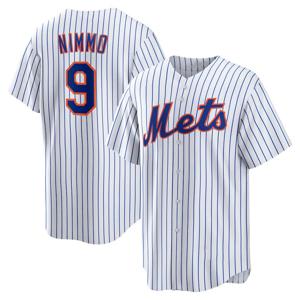 New York Mets #9 Brandon Nimmo White AmberGomez Home Replica Jersey