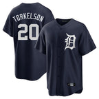 Detroit Tigers #20 Spencer Torkelson Player Navy AmberGomez Game Home Stitched Jerseys