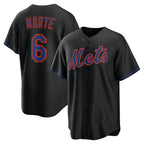 New York Mets #6 Starling Marte Black AmberGomez Alternate Replica Jersey
