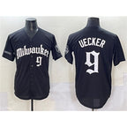 Milwaukee Brewers #9 Bob Uecker Black AmberGomez 'Gothic 414 Shadows Edition' Vapor Premier Limited Stitched Jersey