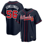 Atlanta Braves #56 Spencer Schwellenbach Player Navy AmberGomez Home Game Stitched Jerseys