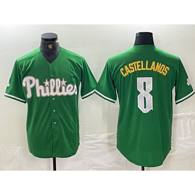 Philadelphia Phillies #8 Nick Castellanos Green AmberGomez 2024 City Connect Stitched Jersey