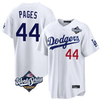 Los Angeles Dodgers #44 Andy Pages Player White AmberGomez World Series Home Game Stitched Jerseys