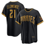 Pittsburgh Pirates #21 Roberto Clemente Black AmberGomez 2026 City Connect Stadium Jersey