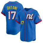 Los Angeles Dodgers #17 Shohei Ohtani Player Blue AmberGomez All-Star Limited Home Stitched Jerseys
