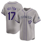 Colorado Rockies #17 Todd Helton Player Gray AmberGomez Limited Home Stitched Jerseys