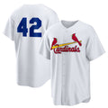 St. Louis Cardinals #42 Jackie Robinson White AmberGomez Home 2025 Day Replica Jersey
