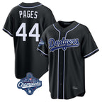 Los Angeles Dodgers #44 Andy Pages Player Black AmberGomez World Series Meet Carbon Limited Home Stitched Jerseys