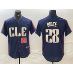 Cleveland Guardians #28 Tanner Bibee Number Navy AmberGomez 2024 City Connect Limited Stitched Jersey